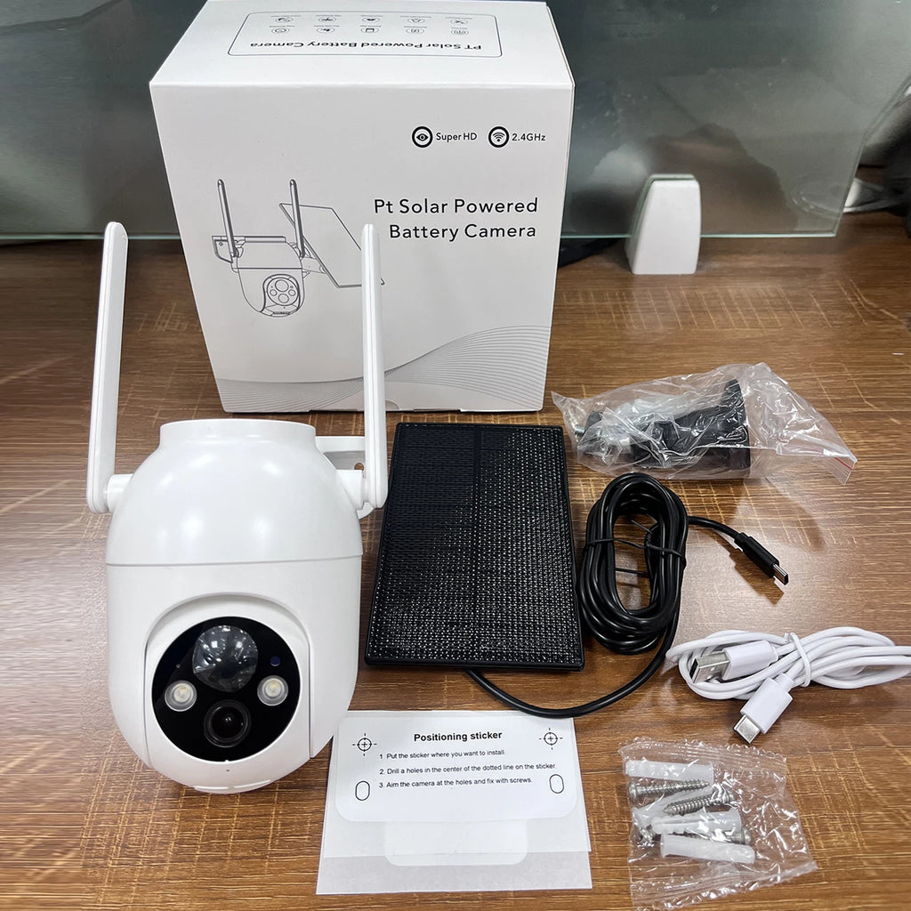 2K Outdoor CloudEdge Camera Solar Battery 360 Degree WiFi Dome Camera Wireless with Color Night Vision and Alex