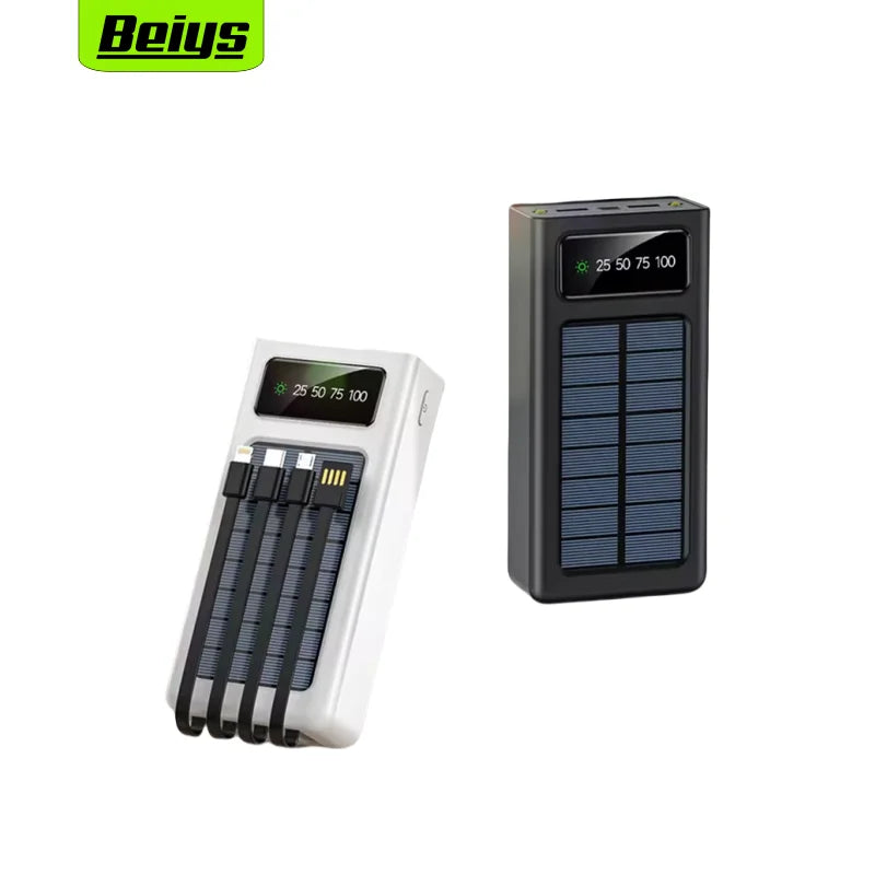 Wholesale Travel Portable With Cable Dual USB Dual Input Port High-capacity 30000mah Solar Power Bank