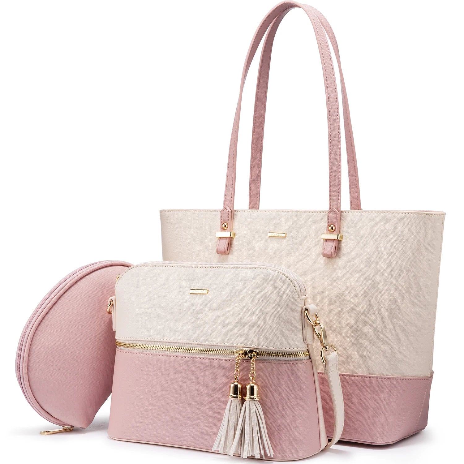LOVEVOOK Wholesale Boutiques Luxury High Quality PU Material 3 Pieces Handbag Sets Shoulder Bag Wallet Ladies Women Handbags
