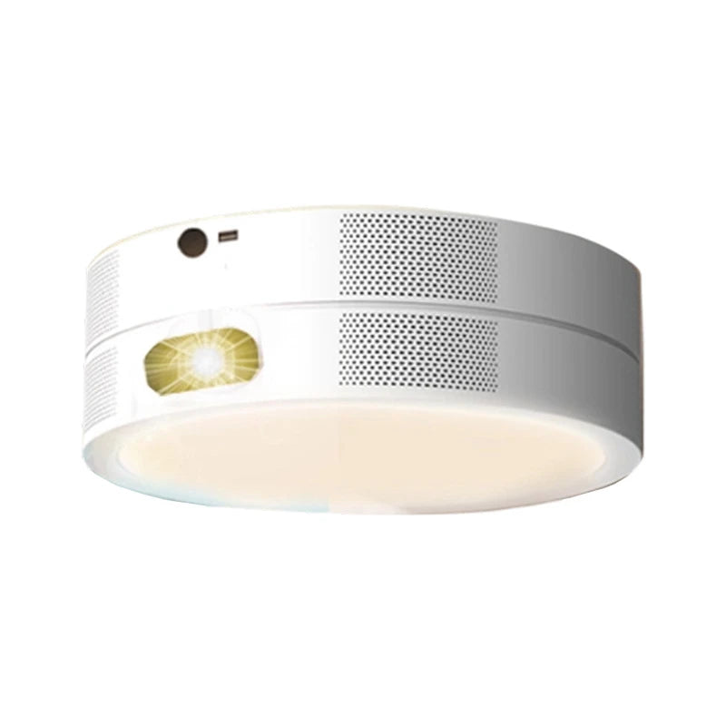 Yinzam TG10 Smart Home Ceiling LED Projector, Short Throw 25W 3 Color LED Lamp 1000 ANSI Lumens Projector for Bed Room Beamer