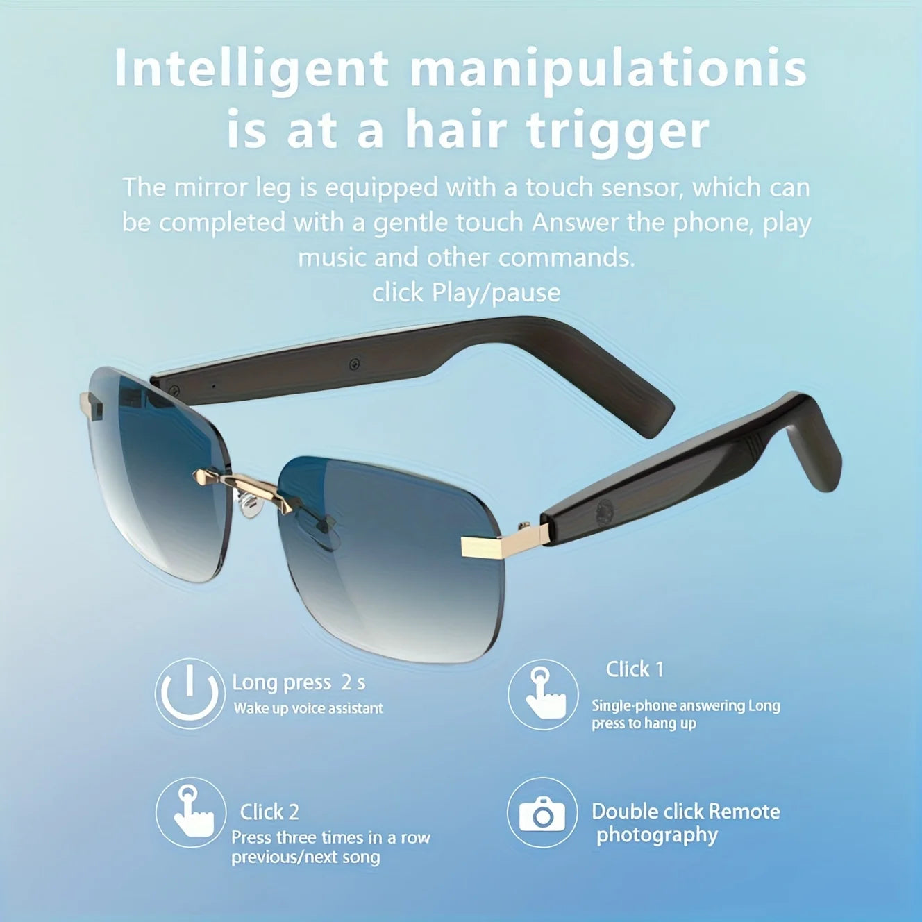 These Innovative Smart Glasses Come with Touch Controls and an Integrated Microphone, Making Them Ideal for Outdoor Adventures