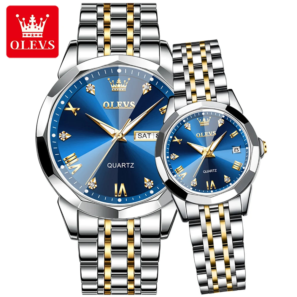 OLEVS 9931 Top Brand Women's Watches Elegant Rhombus Mirror Original Quartz Smart Ladies Wristwatch Stainless Steel Waterproof