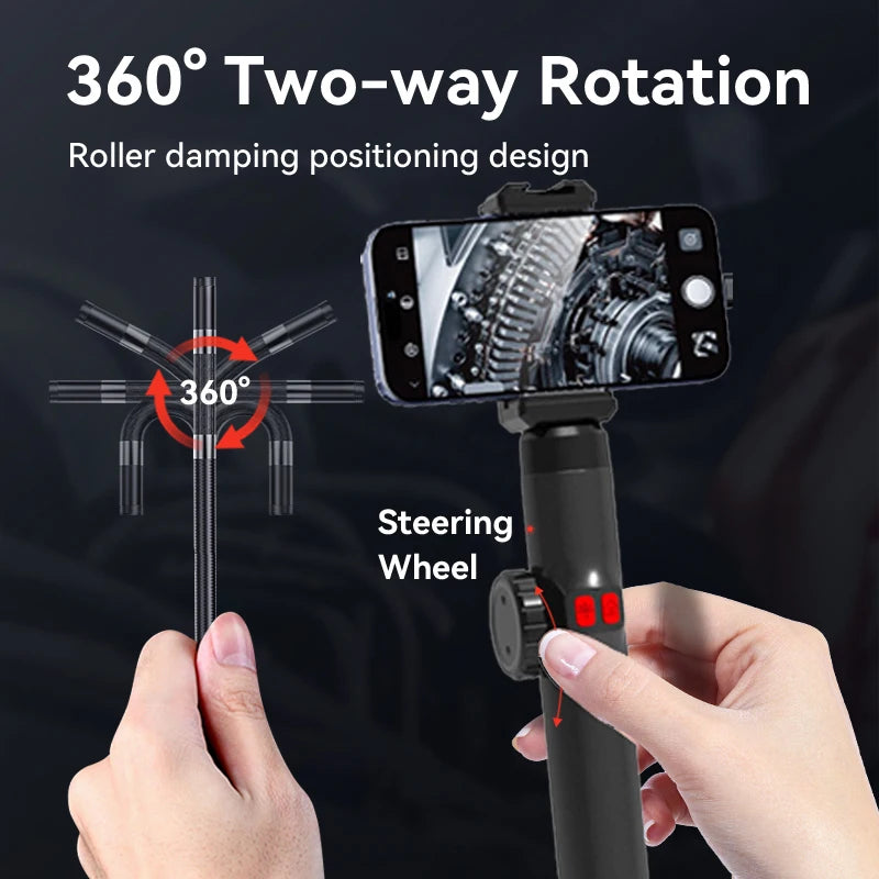New J108 Two Ways Steering Endoscope 6mm 1m 1440P Full hd Endoscope Camera for Home Sewer Inspection Sewer Camera Home Security