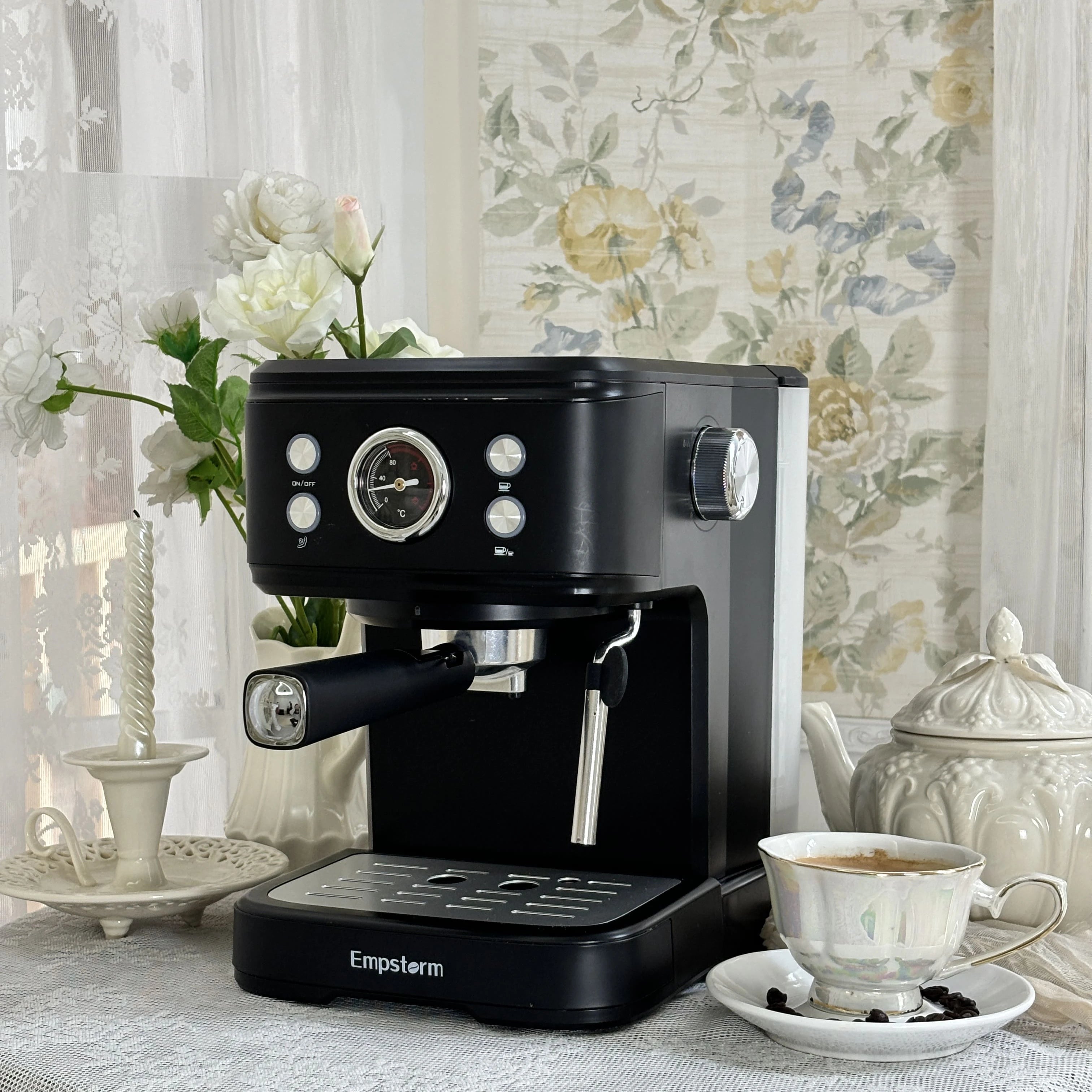 US Stock Barista 20bar Espresso Machine 3-in-1 Function Semi-Automatic Coffee Brewer Black Barista Machine for Families 04E