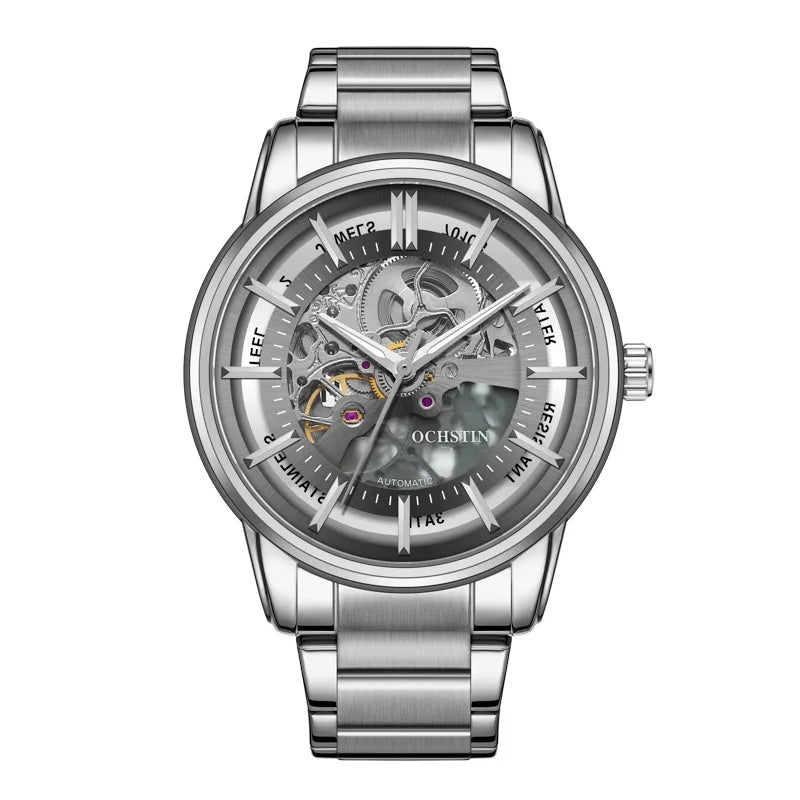 OCHSTIN 7010B Mechanical Outdoor Waterproof Hollow Out Dial Men's Watches Automatic Movement Luminous Hands Wristwatch for Male