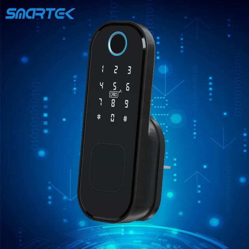IP65 Waterproof WiFi Smart Home Electronic Keyless Keypad Deadbolt Door Rim Lock Smart Door Lock Electronic Rim Lock