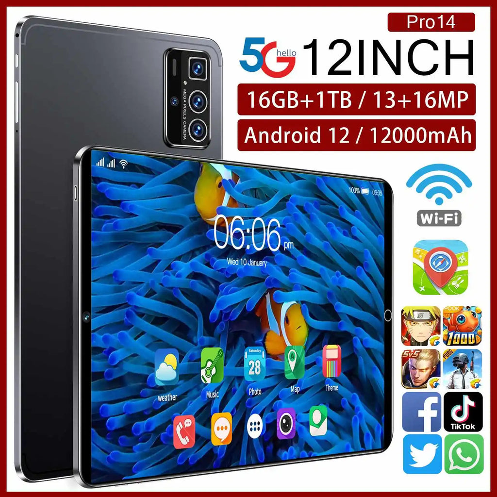 2024 Smart 5G Tablet the Ultimate Device With 8GB RAM and 256GB Storage for Office and Leisure