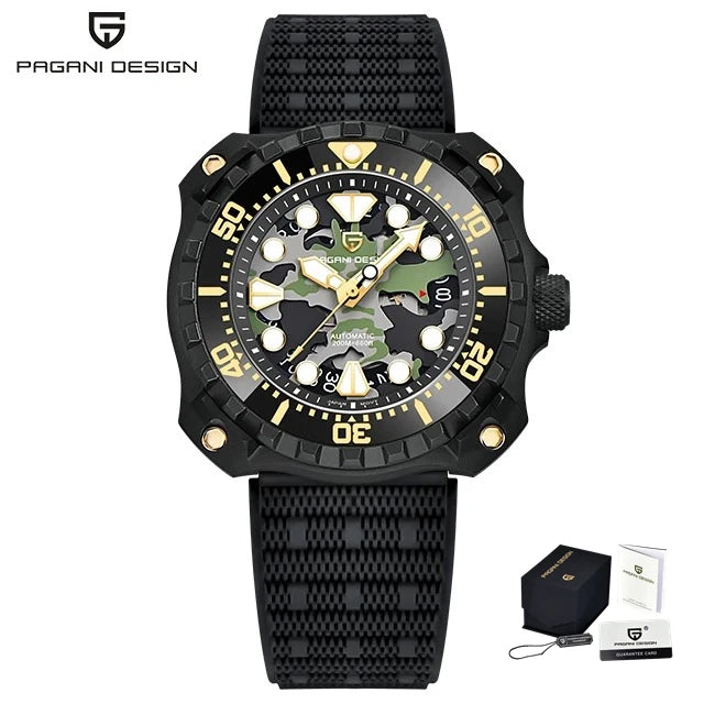 PAGANI DESIGN PD-YN009 Top Luxury Sapphire Stainless Steel 200m Waterproof Watch for Men NH35 Automatic Mechanical Men's Watches