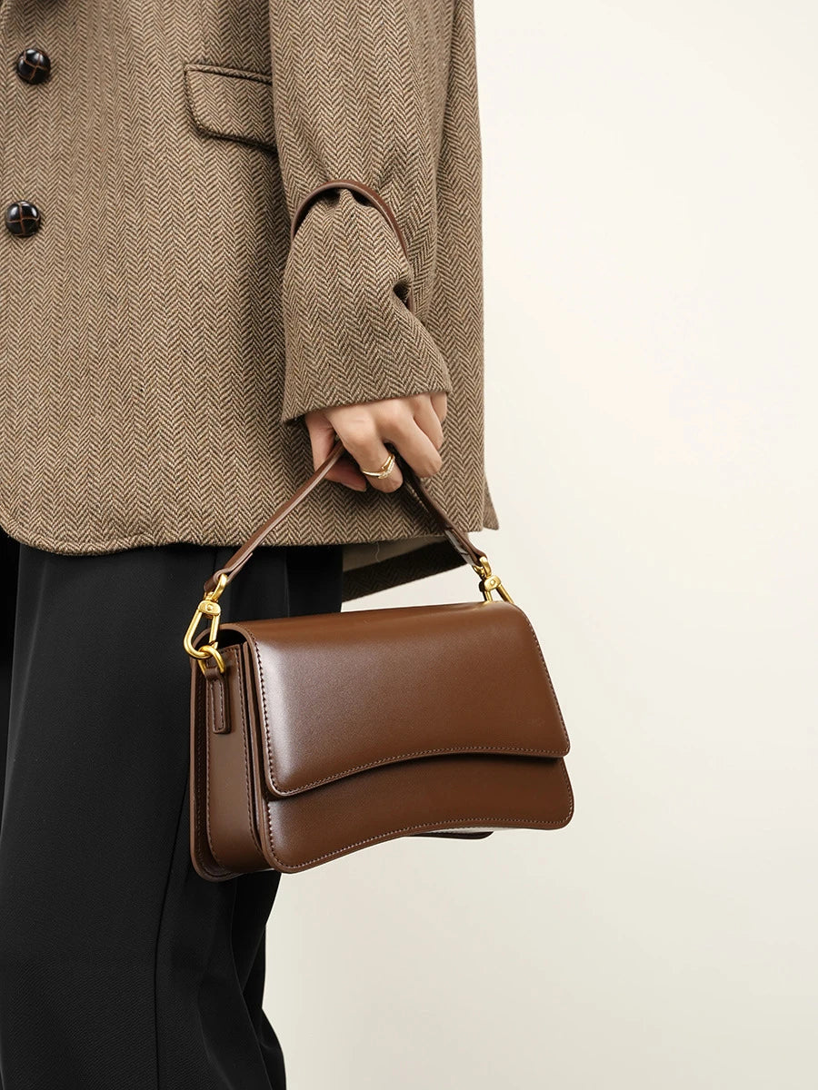 Promotional Custom Small Best Genuine Leather Woman Casual Handbag Single Shoulder Crossbody Women'S Bags for Women High Quality