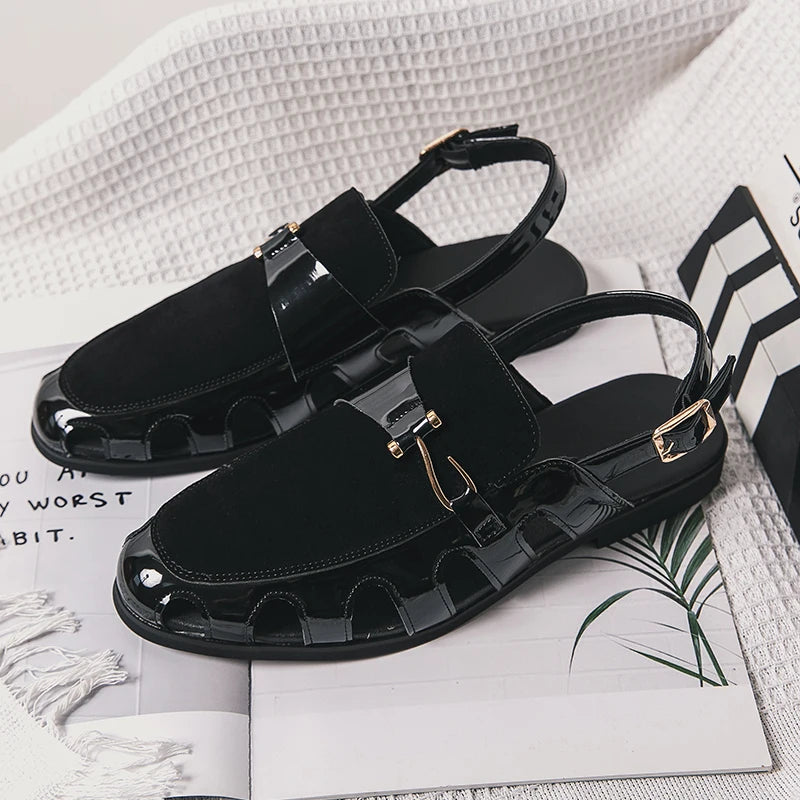 2025 New Arrivals Tassels Men's Leather Dress Shoes Soft Sole Sandals for Men Footwear Slip on Men Half Casual Shoes
