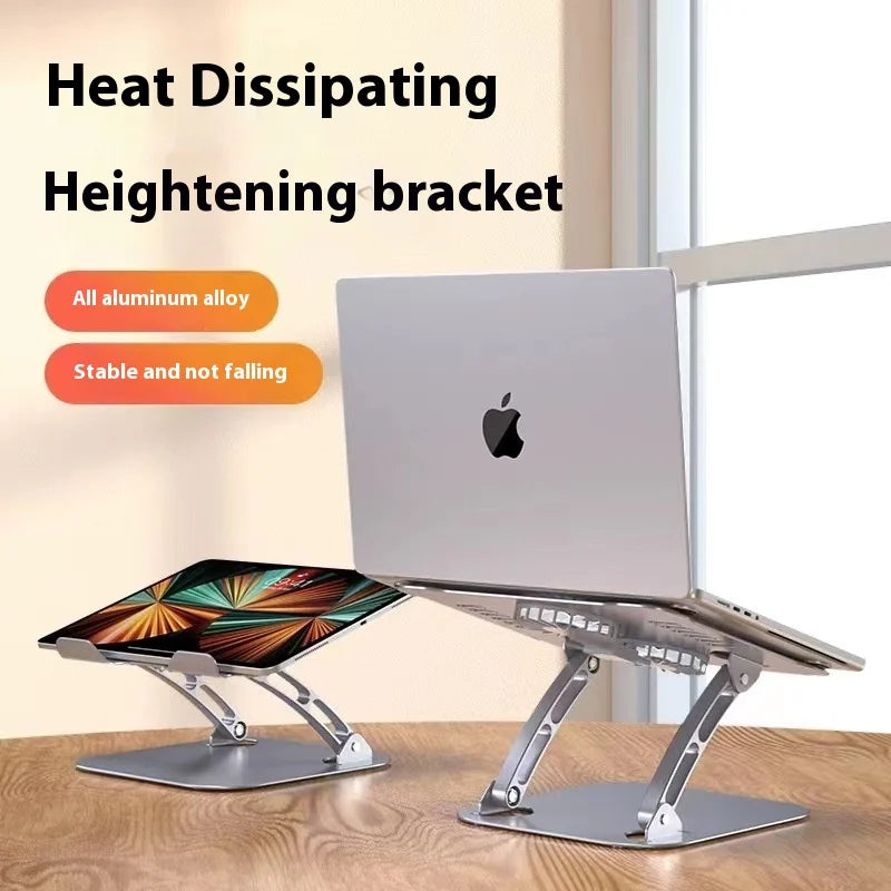 Foldable  Aluminum 360 Rotation Laptop Stand With Cooling Fan Ergonomic Adjustable  Laptop Holder for Office Business Gifts