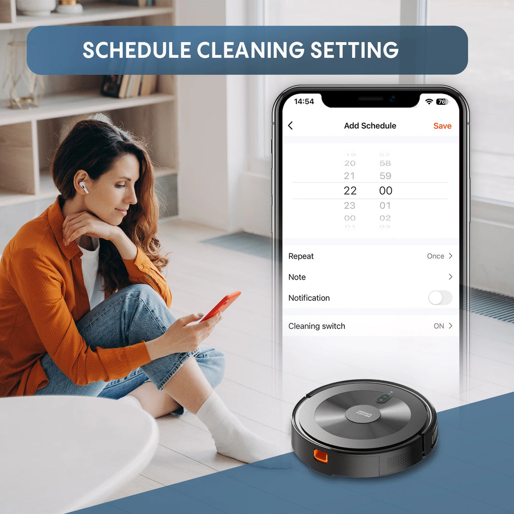 Bagotte Custom Logo Tuya APP Smart Home Robot Vacuum Cleaner Rechargeable with Battery Power for Household Use