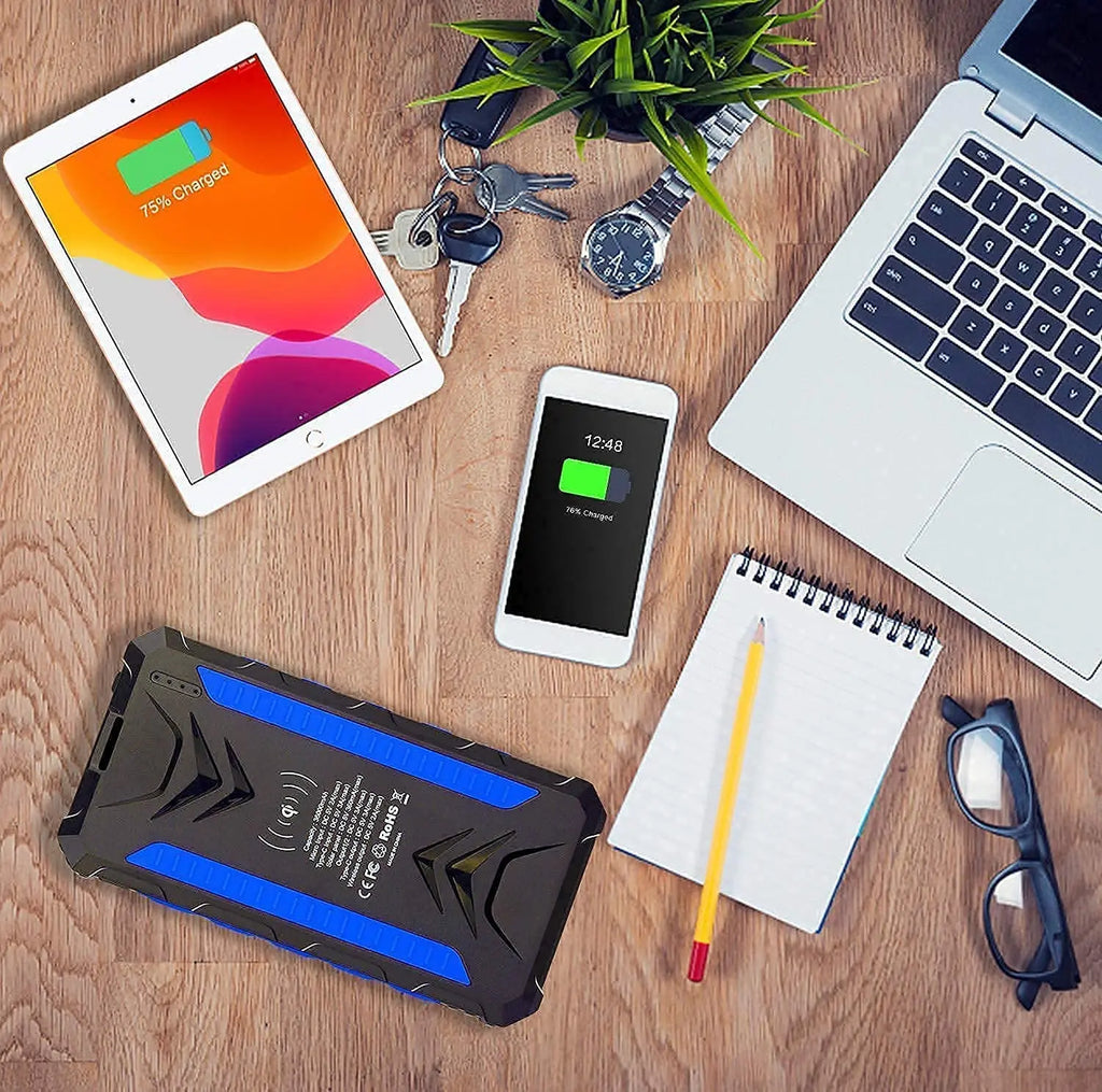 Wholesale OEM ODM Custom Solar Charger Power Bank Wireless Emergency Outdoor Camping 20000mAh Solar Power Bank for Mobile Phones
