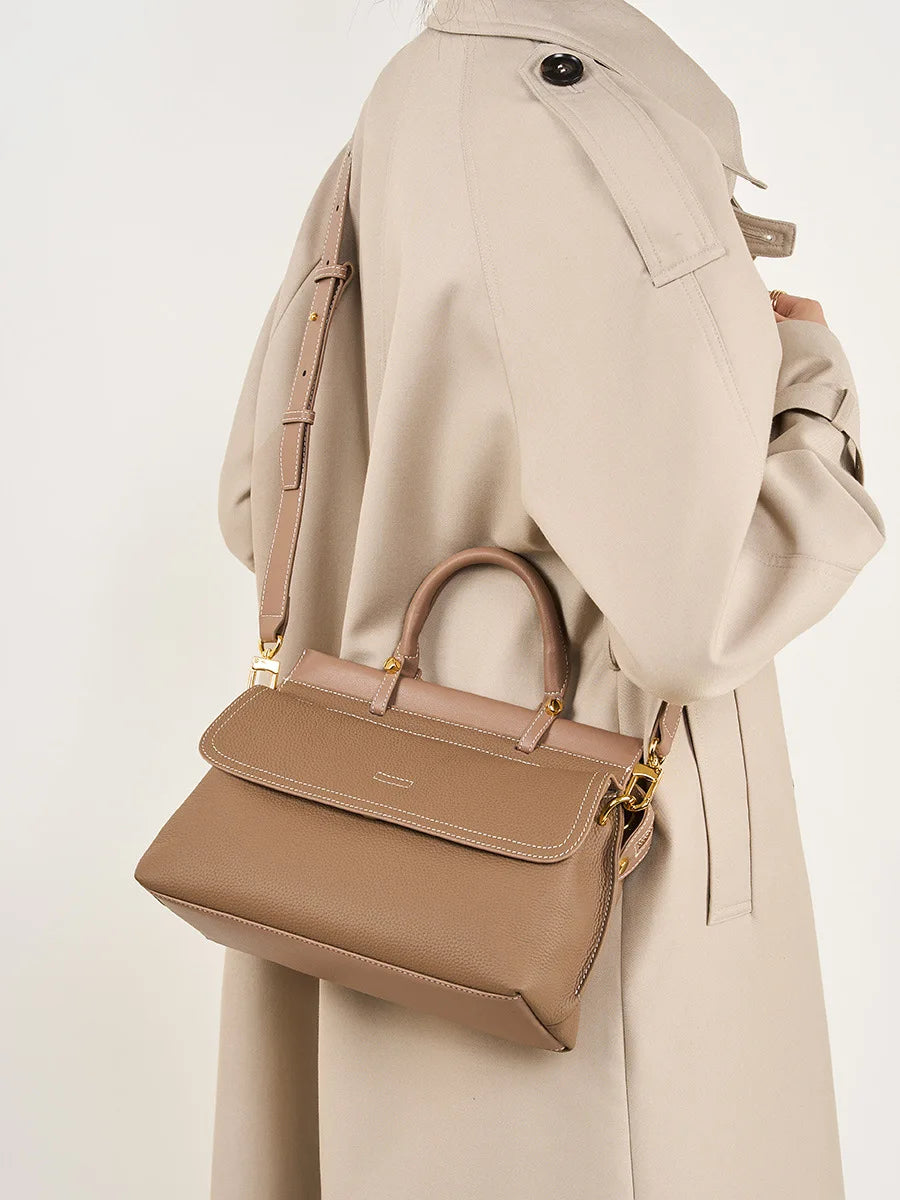 Custom Logo Big Capacity Women Crossbody Bag Women Cowhide Leather Ladies Luxury Shoulder Office Bags Ladies Women Handbags