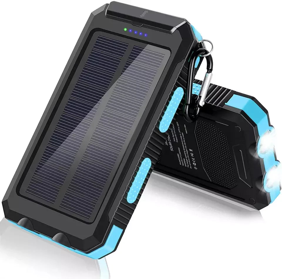 Hot Sales Portable 10000Mah 20000Mah Branded Battery Charger USB Type-C Ports Power Pack Outdoor Solar Power Bank