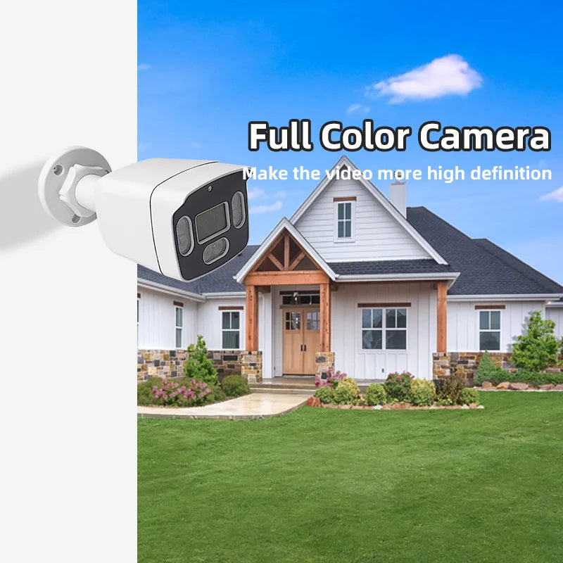 HD Lens 3.6mm 4CH 2MP Bullet Camera Home Security IP67 Full Color Night Vision AHD CCTV Camera System Analog XVR Kit