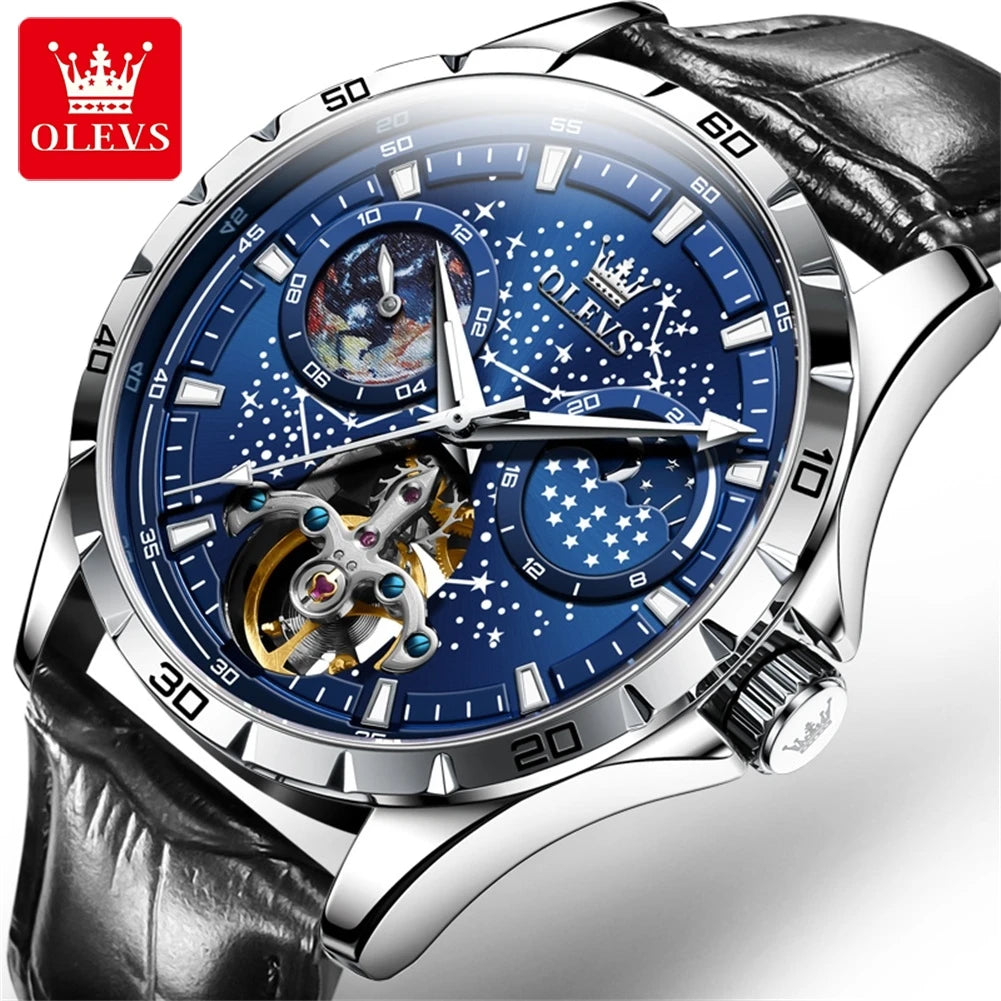 OLEVS 6689 Original Brand Men's Watches Waterproof Multifunctional Luminous  Fully Pointer Quartz Watch