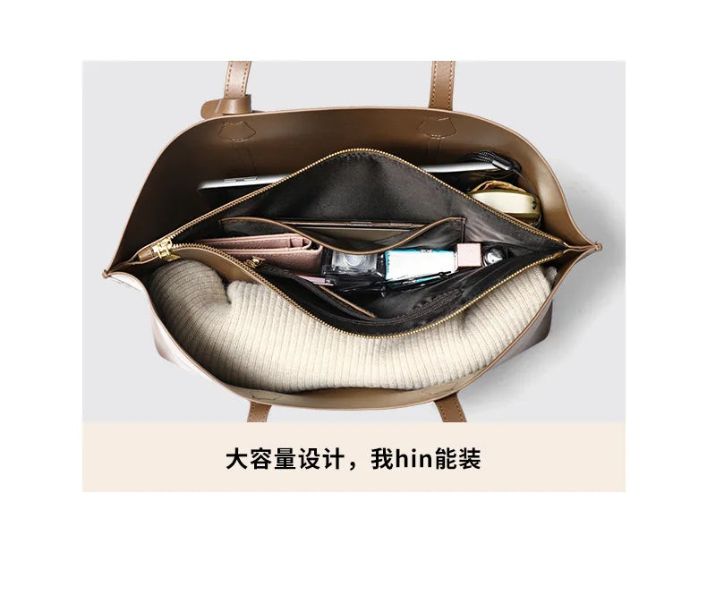 Fashion Designer Brand Custom Women Genuine Leather Handle Tote Bag Purse Crossbody Bag Shoulder Handbags for Ladies