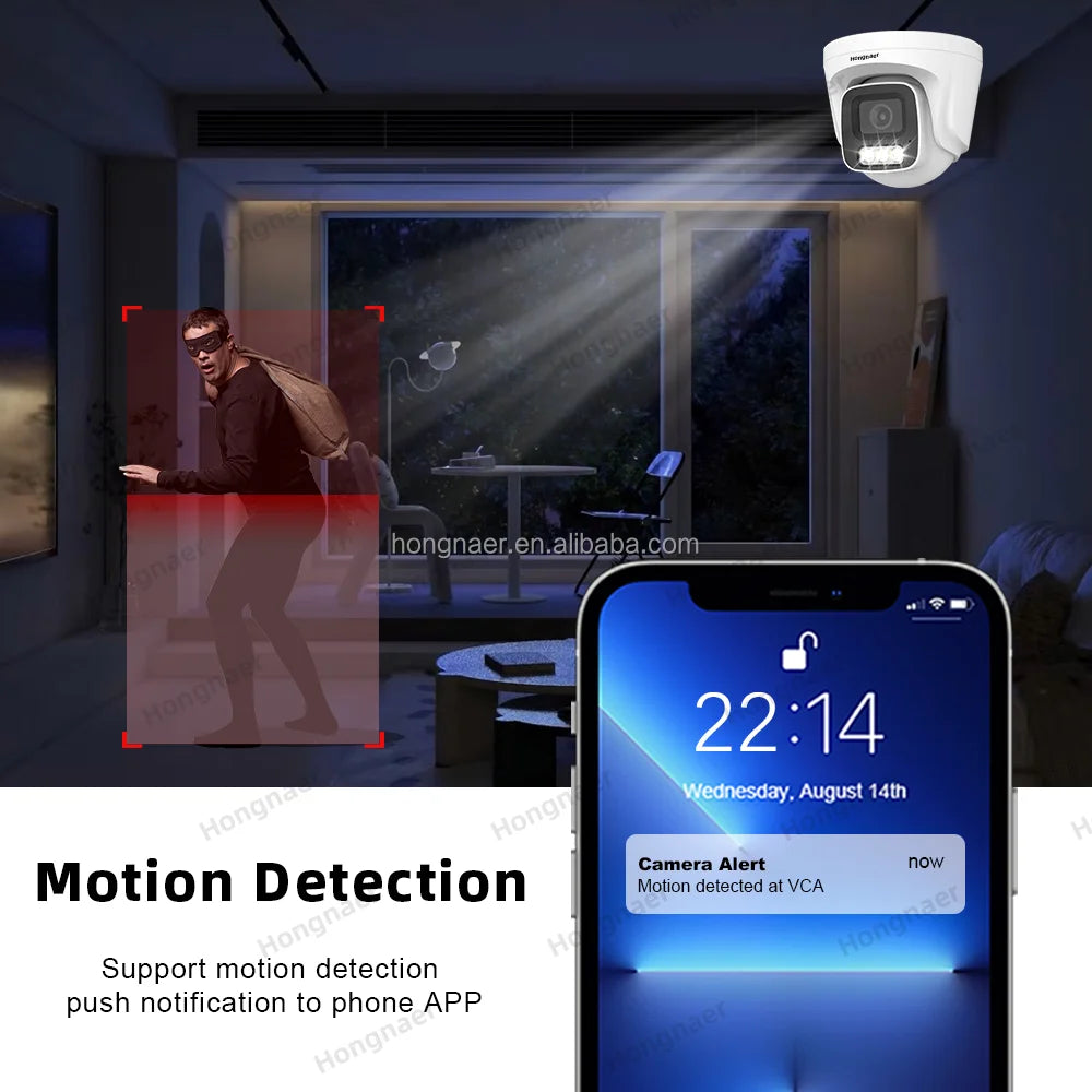 Hongnaer 4MP Face Capture Indoor POE Video Surveil Wireless Network Dome CCTV IP Camera Home Monitor Security POE IP Camera