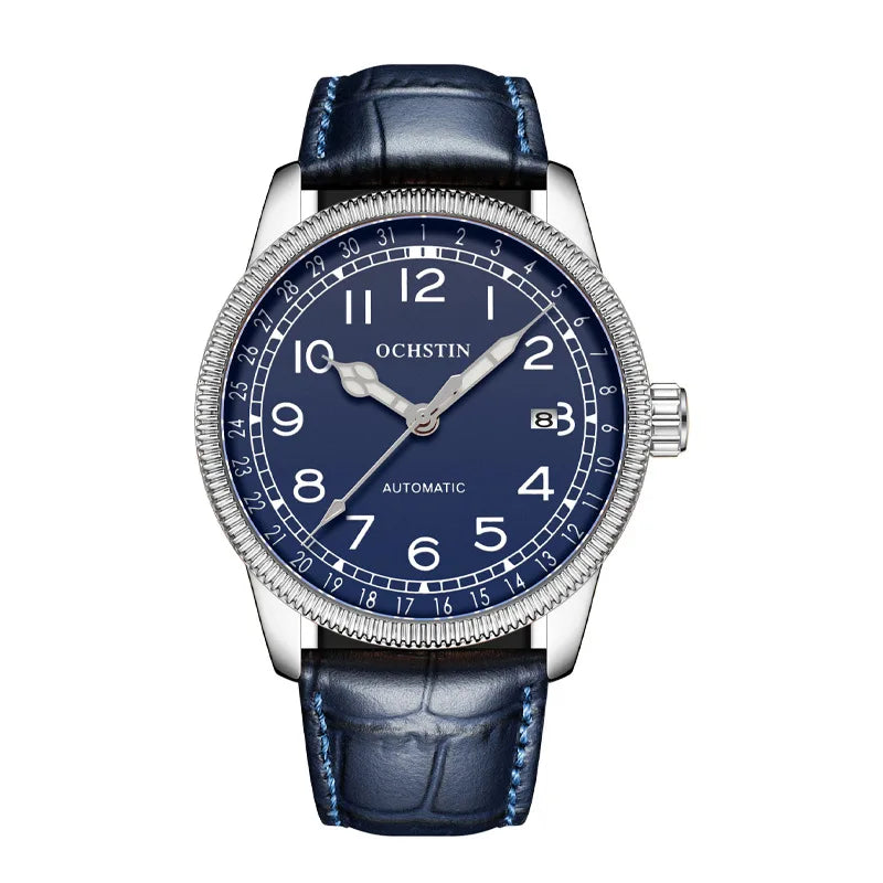 OCHSTIN 7006 GA7006 Automatic Business Luminous Hands Dial Mechanical Men's Watches Nylon Band Genuine Leather Clock Relogio