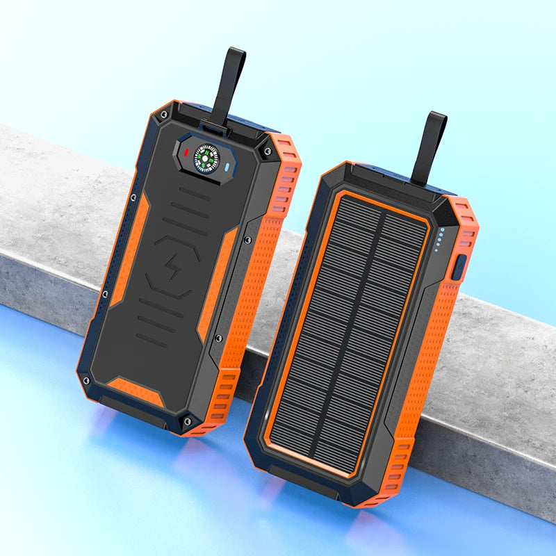 High Quality 20000mAh 15W Wireless Charging Power Bank 22.5W Super Fast Charge Deep Waterproof Solar Power Bank with LED Light