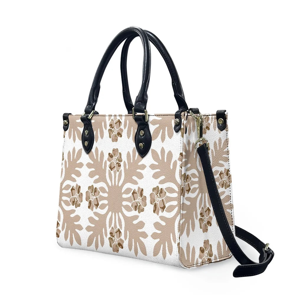 Black and White Tribal Polynesian Printed Bags Women Handbags Ladies Luxury Women Shoulder Bags High Quality Pu Leather Handbag