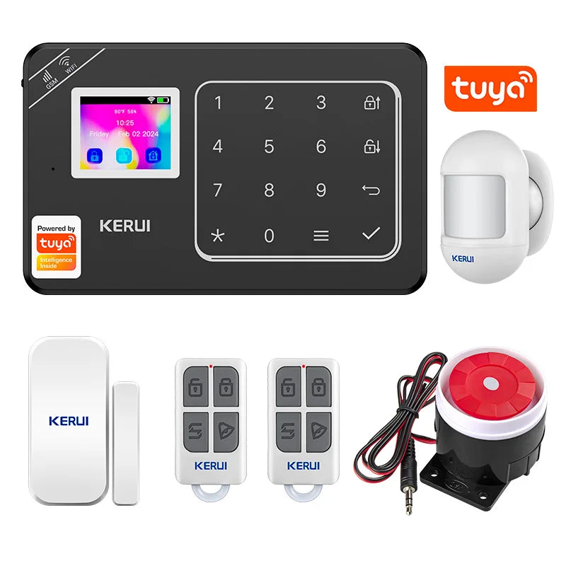 KERUI W181 WiFi GSM 2G Tuya Smart Home Alarm System Home Motion PIR Detector Alarm System Smart House Security Alarm System Kit