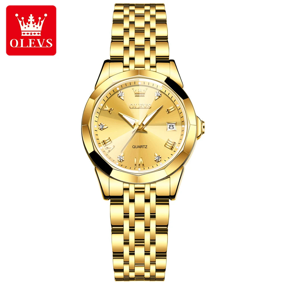 Hot OLEVS 9931 Men's Watches Rhombus Mirror Original Quartz Watch for Man Waterproof Luminous Stainless Steel Smartwatch Male