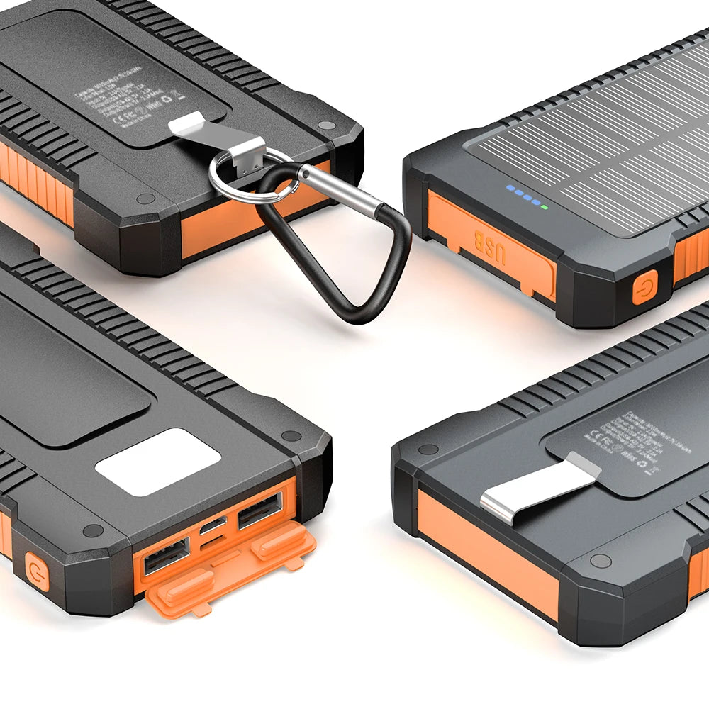 New Product Ideas 2026 Real 8000mAh Portable External Battery Solar Power Bank With LED Flashlight Large Capacity Power Bank