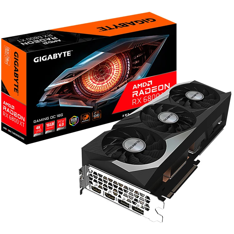 GIGABYTE Radeon RX 6800 XT GAMING OC 16G Used Graphics Card with GDDR6 Memory Support OverClock RX 6400 6600XT 6700XT 6800 GPU