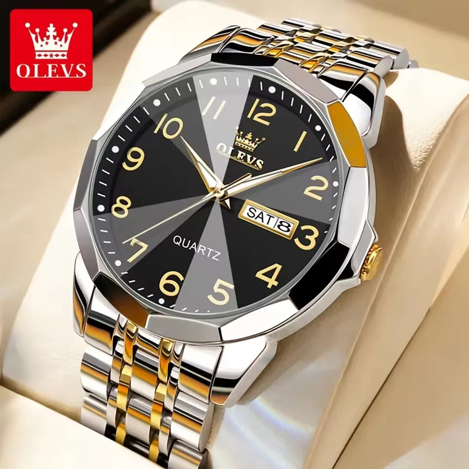 OLEVS 9970 Hot Waterproof Men's Watches Digital Quartz Watch for Man Luminous Stainless Steel Wristwatch Male Date Week