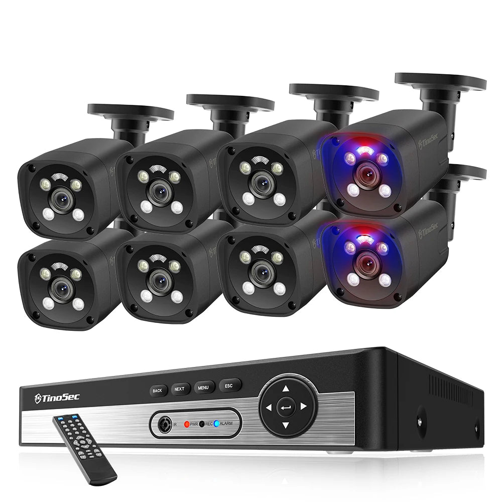 Techage 4MP IP POE Camera Home Security CCTV Camera 8CH POE NVR Kit Security Camera System