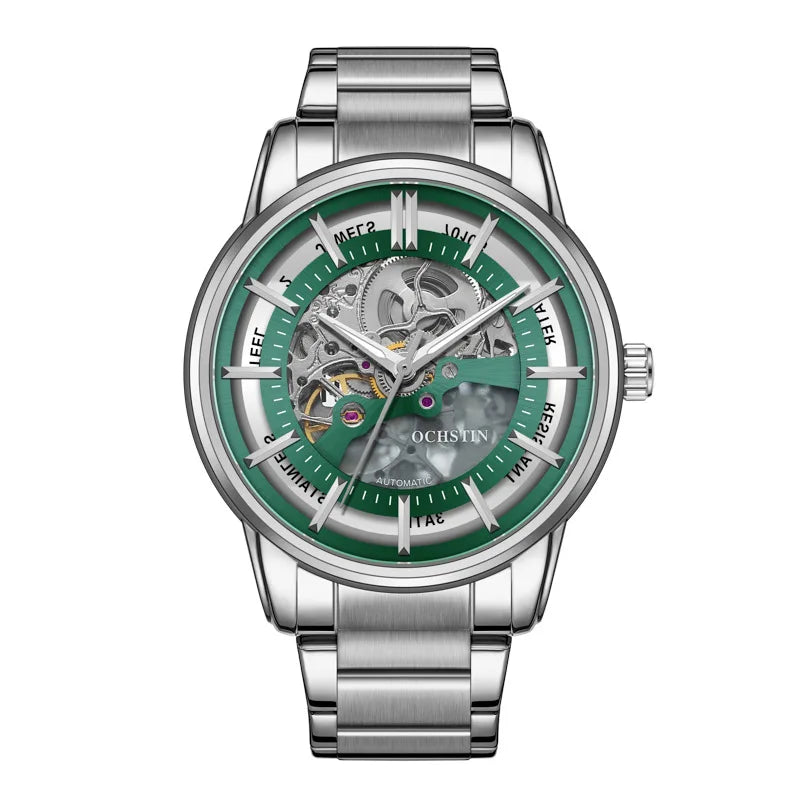 OCHSTIN 7010B Mechanical Outdoor Waterproof Hollow Out Dial Men's Watches Automatic Movement Luminous Hands Wristwatch for Male