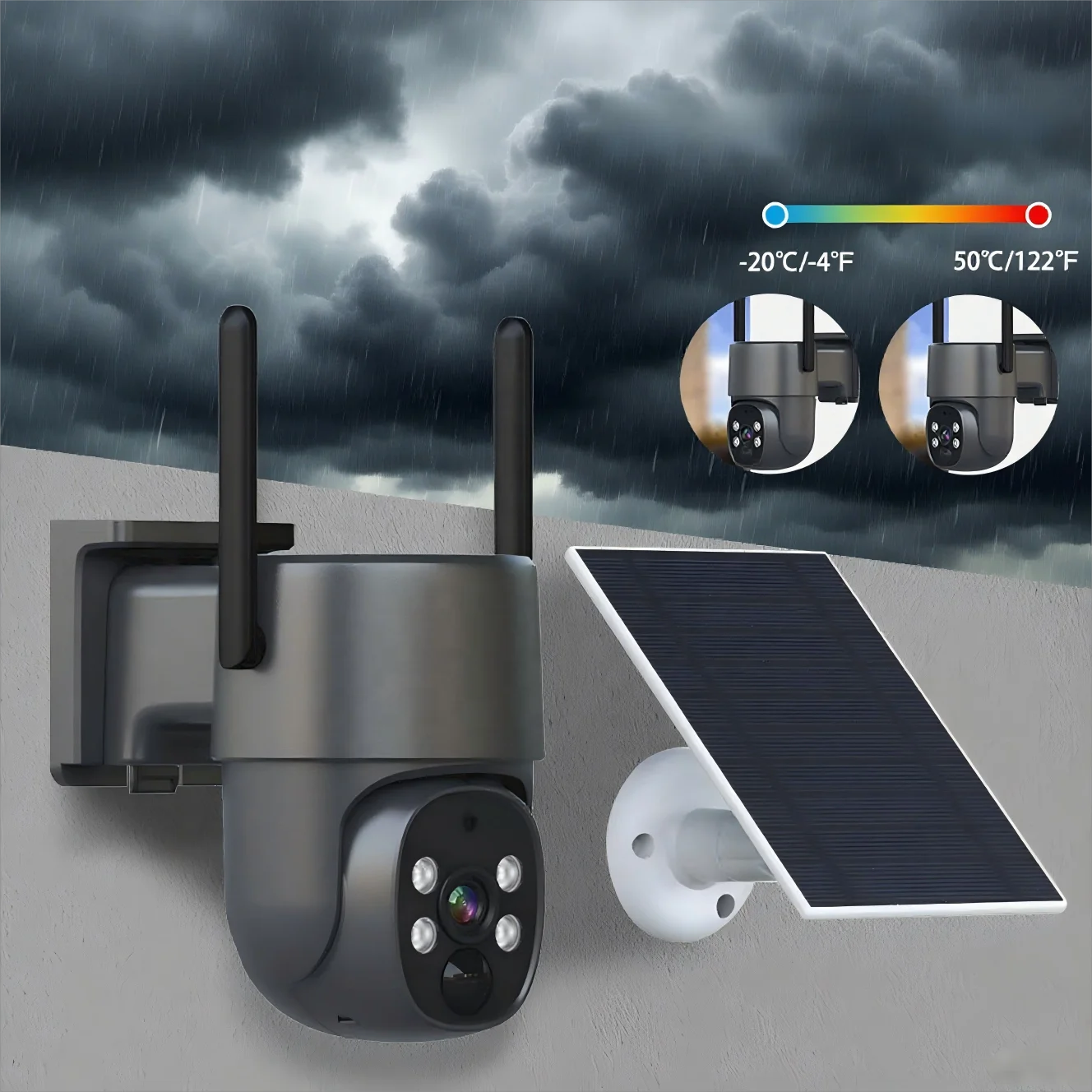 Trending Product Cctv Outdoor Camera Solar Wireless 4MP High Resolution Remote Monitoring Solar Camera System