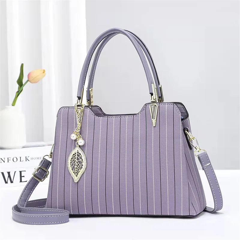 2022 Fashion Striped Bag Triple Pockets Large Capacity Women's Bags Ladies Bags Handbag