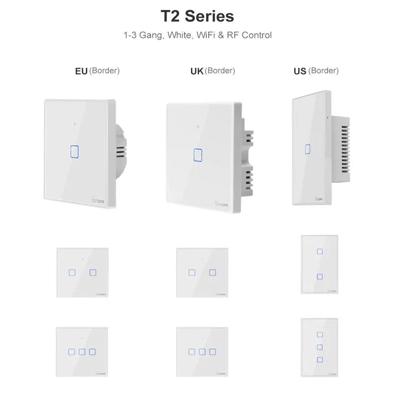 Sonoff T2 TX Serious 1 Gang EU UK US Smart Home Automation Interruptor Sonoff Smart Wifi Switch Smart Wall Lights Switch