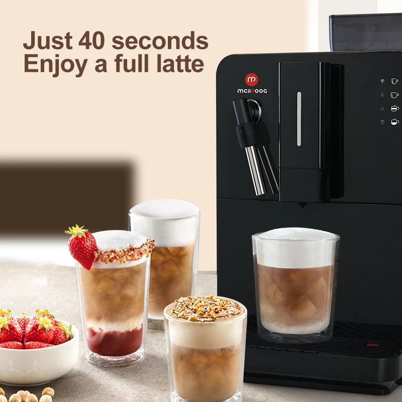 Hi05 Tuya App Built-in Cooler Milk tank Home Smart Expresso Fully Automatic Coffee Making Machine With Grinder