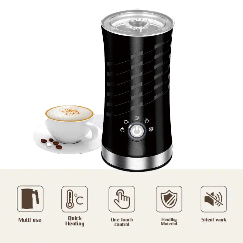 4 in 1 Commercial Electric Milk Frother 500W Automatic Coffee Heating Cup Cappuccino Frothing Warming Machine Plastic Housing