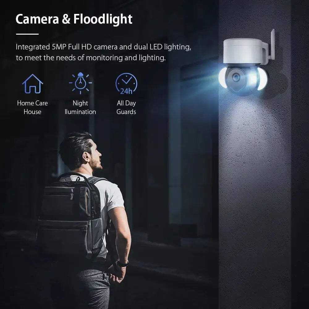 EDUP 5MP Outdoor IP66  Tuya Smart Camera Security Surveillance Wireless PTZ IP Network Wifi Camera