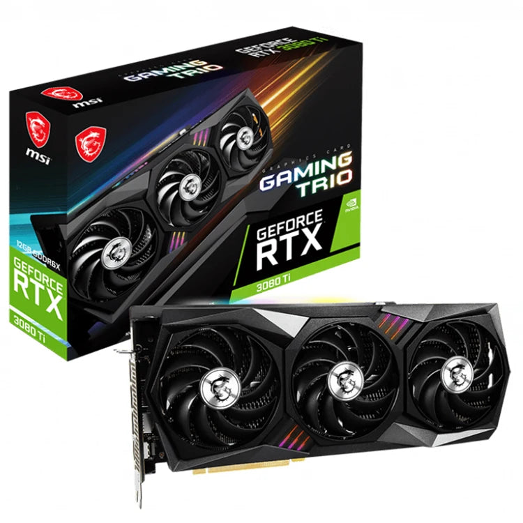 Used MS'I GeForce RTX 3080TI GAMING TRIO 12G Graphics Card with 12GB GDDR6X Memory 19Gbps Memory Speed Video Card