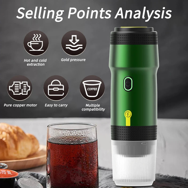 Adapter Car USB DC Charger 3 in 1 Portable Espresso Machine Coffee Maker Outdoor Camping Car Automatic Coffee Maker