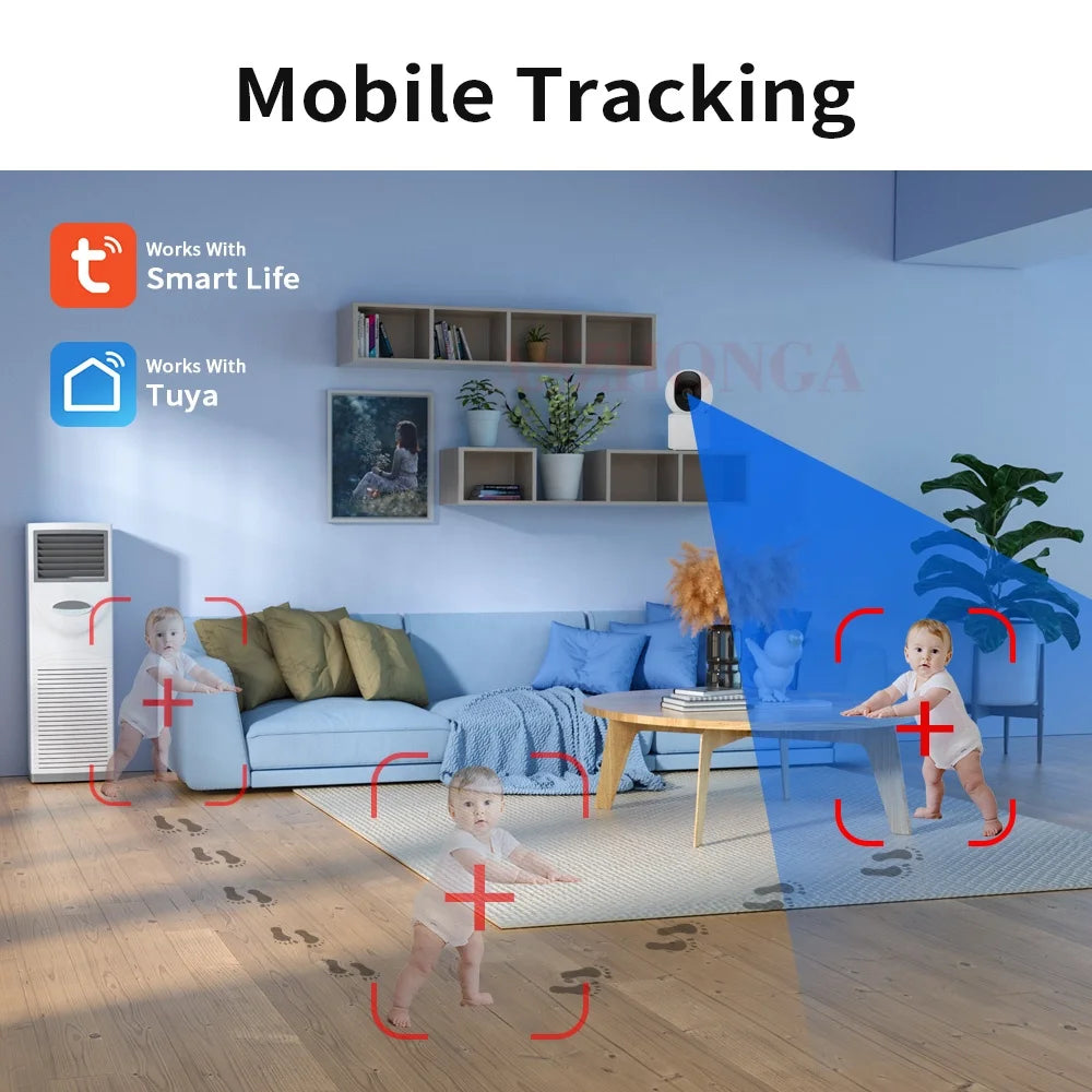 Smart Life 5MP Two Way Audio Camera Tuya App HD Smart Home 1080P PTZ Home 3MP Wireless CCTV Camera