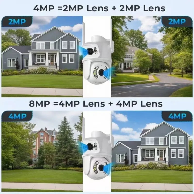 Binocular Night Vision HD Solar Camera Home Outdoor Full Color Camera WIFI Network Wireless Solar Monitoring