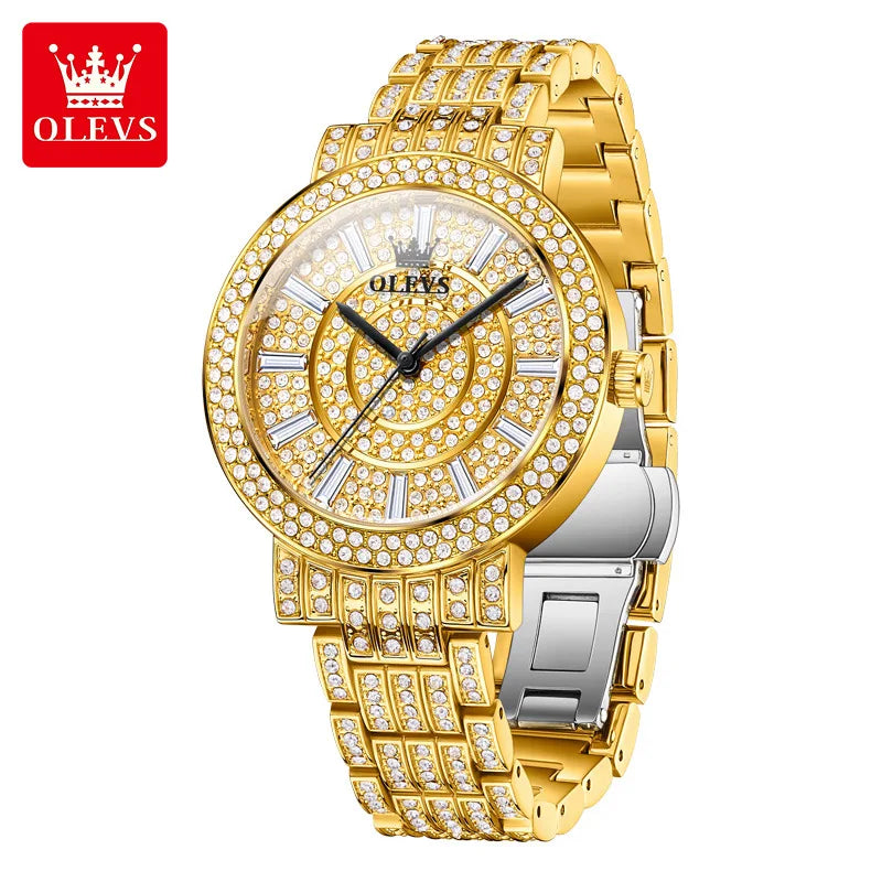 OLEVS 9904 2024 New Women's Watches Diamond Watch for Ladies Waterproof Stainless Steel Original Quartz Wristwatch