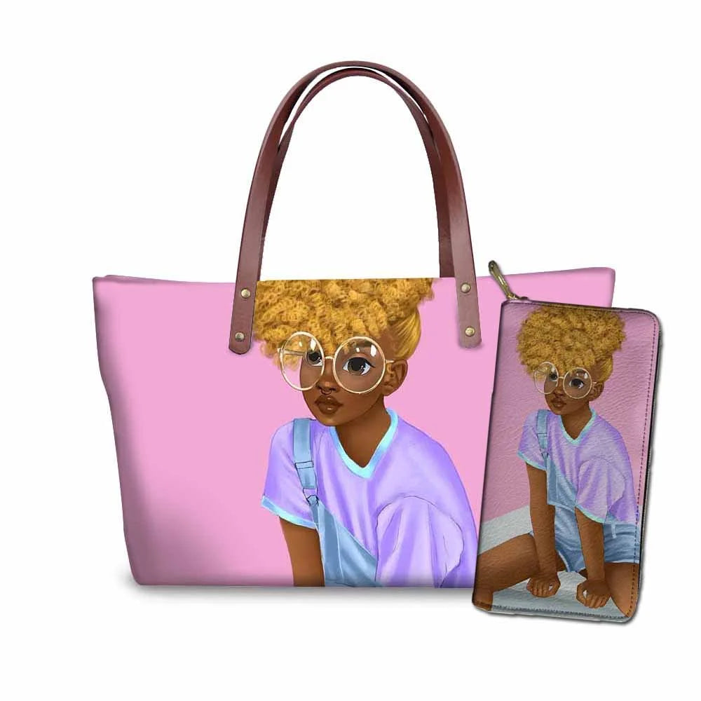 Young Ladies Handbags Black Art American African Girls Printed Popular Hand Bags Women Handbags Lady Fashion Designers Handbags