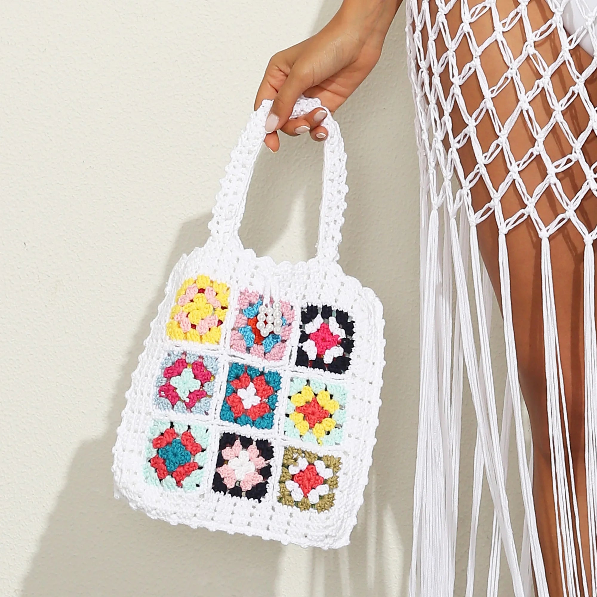 China Factories Woven Hand Crochet Beach Tote Bags Women Handbags Ladies