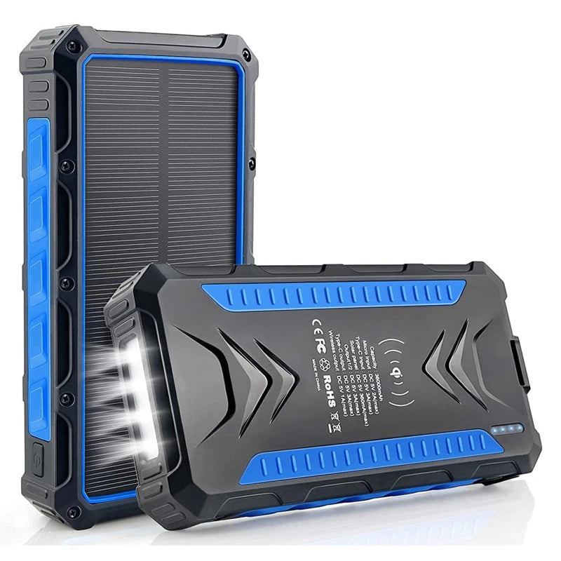 Wholesale OEM ODM Custom Solar Charger Power Bank Wireless Emergency Outdoor Camping 20000mAh Solar Power Bank for Mobile Phones