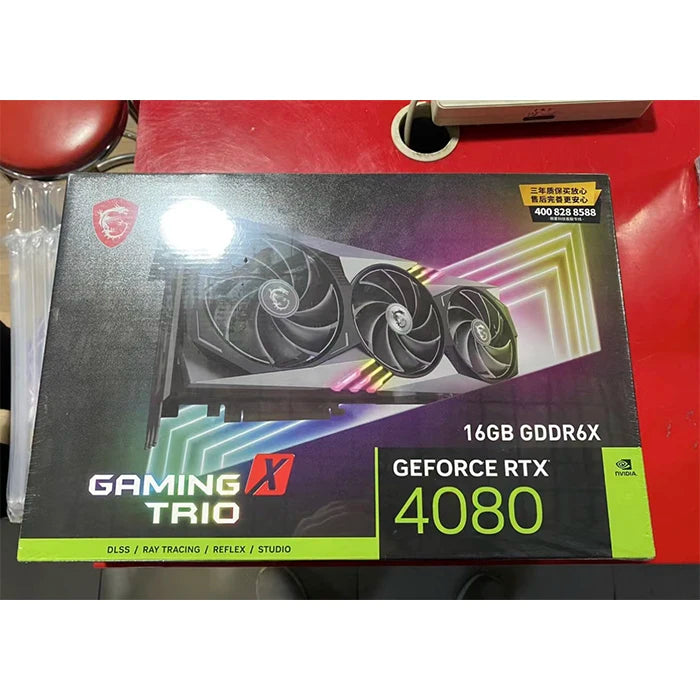Used MS'I GeForce RTX 4080 16GB GAMING TRIO Graphics Card with GDDR6X Memory Support Z790 X670E Motherboard