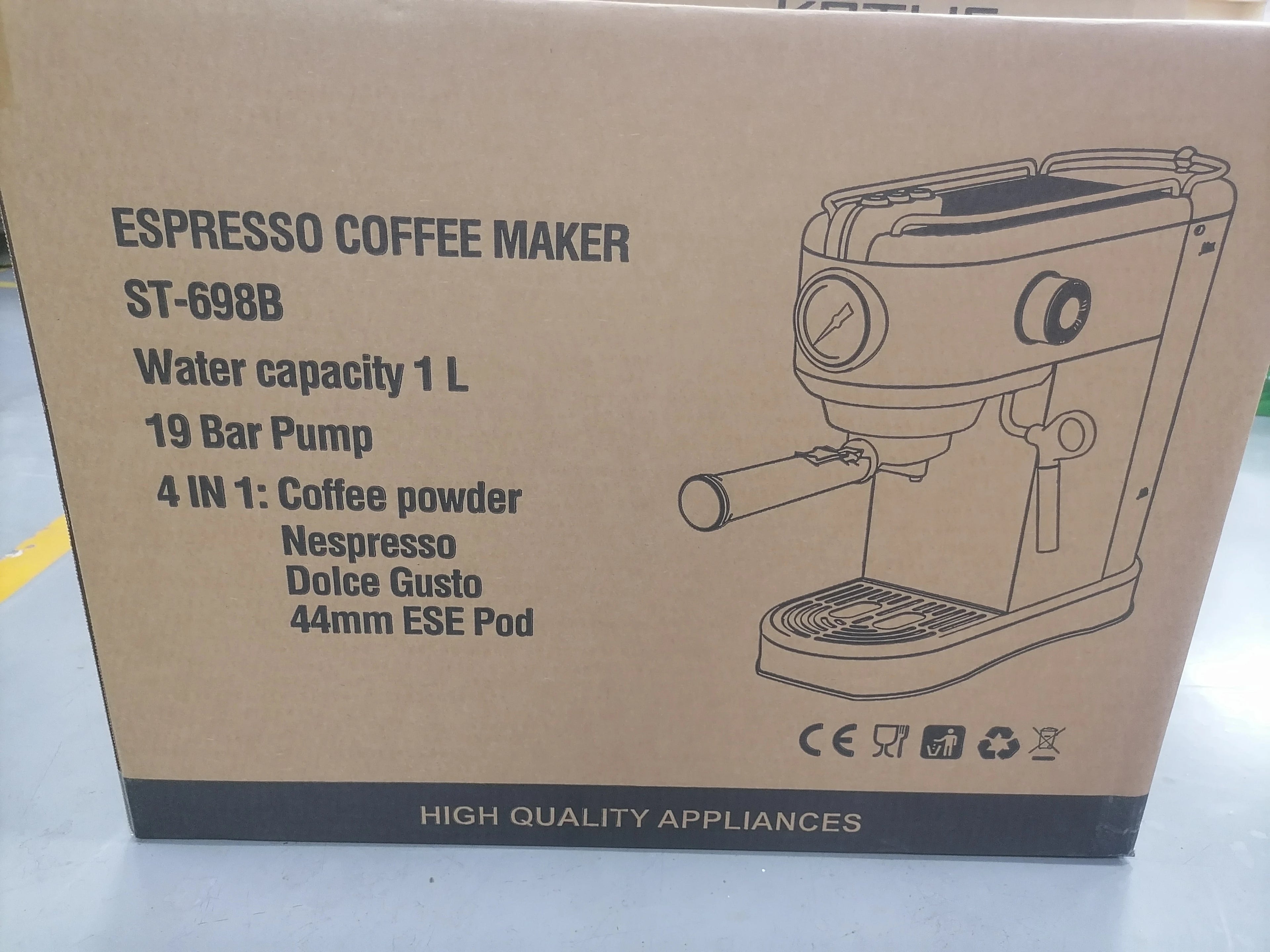 Italian Semi-Automatic Coffee Machine Professional Cappuccino Espresso Coffee Maker With Milk Frother for Home