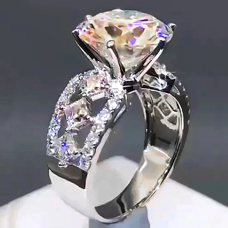 Huitan New Trendy Wedding Jewelry Women Rings Brilliant Cubic Zirconia Crystal Engagement Anniversary Ring for Female Drop Ship